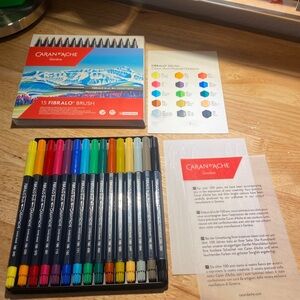 CARAN d’ACHE - Fibralo Brush Marker Set 15 like new(NO TIN)